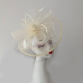 abordables Fascinateurs-Fascinators Filet Mariage Anniversaire Élégant ancien Mignon Avec Plume Fleur Casque Couvre-chef