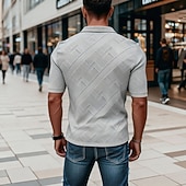 economico Polo classica da uomo-Per uomo Polo con zip Testurizzato Casuale Quotidiano Zip a un quarto Manica Corta Moda Tempo libero Semplice Cerniera Zip a un quarto Estate Primavera Blu Verde translucido blu navy Aalbicocca Blu