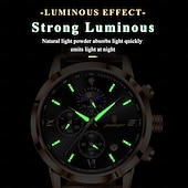 זול שעוני קוורץ-882 שעון גברים חדש, שעון כרונוגרף רב תכליתי קוורץ עם שלב ירח