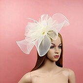 お買い得  ファシネーター-魅力的な人 樹脂 結婚式 誕生日 エレガント ヴィンテージ かわいいスタイル と チュール かぶと 帽子