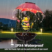 levne Světla cesty &amp; lucerny-1 ks venkovní solární včelí deštník krmítko pro ptáky sloupcové světlo, vodotěsné světlo IP44 na zahradní cestu, dekorace na terasu, trávník a dvůr, venkovní dekorační světlo pro zahradu a dvorek