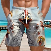  Per uomo Animale Coccodrillo Fantasia "Cartone 3D" Costumi da bagno Pantaloncini da mare Pantaloncini da Surf Misura del girovita medio Divertente Vacanza al Mare Tasche Laterali fodera in rete