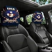 abordables 250º Aniversario-2 fundas para reposacabezas de coche con diseño de bandera estadounidense, con estampado de estrellas y rayas rojas, blancas y azules, ajuste universal, fácil de limpiar, suave y cómoda, ideal para