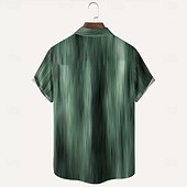 お買い得  幾何学模様-男性用 幾何学模様 グラデーションカラー 抽象芸術 シャツ サマーシャツ ボタンアップシャツ 半袖 ファッションカジュアル アウトドア バケーション 日常着 夏 春 折襟 3Dプリント 襟付きシャツ フロントポケット1つ ブルー バーガンディー グリーン