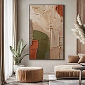 levne Abstraktní malby-Velká originální texturovaná špachtle abstraktní malba olejomalba na plátně, velké nástěnné umění moderního obývacího pokoje nástěnná dekorace