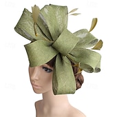 cheap Fascinators-Fascinators Fabric Wedding Birthday Elegant Vintage Cute With Feather Bowknot Headpiece Headwear