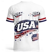 tanie Koszulki biegowe i topy-Męskie Koszulka piłkarska Geometryczny USA Flaga Ameryki Bluzki typu pullover Koszulka sportowa Lato Kolorowy blok Krótki rękaw Codzienny Obuwie sportowe Spandeks UPF 50 Szybkie wysychanie Odprowadza