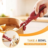 cheap Household Appliances-2pcs Heavy-Duty Anti-Scald Clips, Non-Slip Kitchen Bowl/Pot/Tray Clips for Oven,Grill - One-Handed Operation,with Non-Slip Base