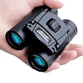 abordables Telescopios-Prismáticos compactos 40x22 para adultos y niños, prismáticos de bolsillo HD de alta potencia con prisma Bak4 y lente FMC, prismáticos plegables e impermeables para observación de aves, conciertos,