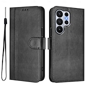 tanie 2026 Samsung Galaxy S26 Seria-telefon Kılıf Na Samsung Galaxy S26 S26 Ultra Plus Etui na karty portfela Z podpórką Obsługa ładowania bezprzewodowego z paskiem na nadgarstek Retro TPU Skóra PU