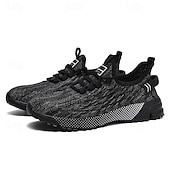 abordables Baskets Décontractées-Chaussures de sport pour hommes, en maille bleu marine, respirantes et flexibles, idéales pour la course, la marche et les activités de plein air décontractées.