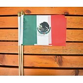 abordables Partido de Fútbol Mundial 2026-Paquete de 25 banderas pequeñas de México, mini banderas mexicanas portátiles en palo de 5 x 8 pulgadas para partidos de la Copa Mundial de Fútbol de verano, eventos deportivos, decoraciones de fiesta