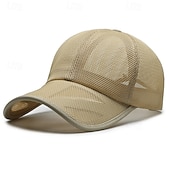 cheap Caps, Hats &amp; Visors-Baseball Cap Running Cap Sun Hat Unisex Cap Running Cap Solid Colored Sun Protection Windproof Quick Dry for Tennis Baseball Running Summer Spring Dark Grey Black Army Green