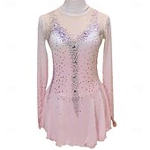 economico Abiti da Pattinaggio Artistico-Abito da pattinaggio artistico Ragazze Pattinaggio sul ghiaccio Vestito Rosa Patchwork Schiena aperta Elasticizzato Allenamento Competizione Vestiti da pattinaggio sul ghiaccio Classico Cristallo