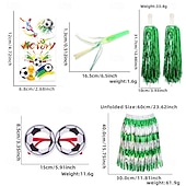 abordables Partido de Fútbol Mundial 2026-Kit para fanáticos del partido mundial de fútbol de verano de EE. UU., Canadá y México 2026, accesorios para porristas, diademas, aretes, tatuajes adhesivos y accesorios para porristas y apoyo