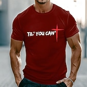  Camiseta masculina motivacional cristã religiosa inspiradora com a frase "Até você não conseguir mais mandar mensagens" e a cruz vermelha. Manga curta, modelagem padrão, casual, para uso diário,