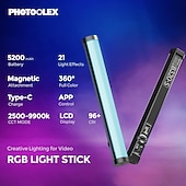 cheap Decorative Lights-RGB Tube Light, Magnetic Handheld Light Stick, 360°Full Color LED Video Lighting Wand, 2500K-9900K, 21 Scenes, CRI 96+, for Studio Photography Vlog Recording Streaming