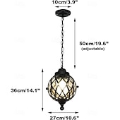 Недорогие Дизайн глобуса-Уличные подвесные светильники, водонепроницаемые, IP23, для крыльца, черная металлическая люстра с прозрачным стеклянным плафоном в железном каркасе, наружный фонарь для входа, патио, интересные идеи для жизни.
