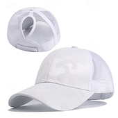 baratos Bonés, Chapéus e Visores-Baseball Cap Running Cap Sun Hat Women's Cap Running Cap Patchwork Camo / Camouflage Sun Protection Windproof Heat Dissipation for Tennis Baseball Running Summer Spring Black White Pink