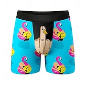  Homme Animal Dessin animé Flamant rose Boxers extensibles Caleçons de Bain Shorts de bain boxeur Drôle Occasionnel Maison Vacances à la Plage Ceinture Élastique Évacuation de l'humidit