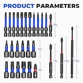 olcso Ručni Alati-46 darabos mágneses ütvecsavarozó készlet, univerzális dugókulcsok, metrikus dugókulcsok, csavarhúzóbitek, dugókulcs-adapterek, fúróhosszabbítók, szárnyasanya-behajtó, festett ötvözött acél,