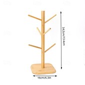 olcso Szobrok-fa alakú perec pohártartók &amp;6 rúdas kolbásztartók, bambuszfából készült bögretartók tároláshoz &amp;kijelző, tökéletes otthonra, étterembe, kávézóba &amp;bár