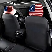abordables 250º Aniversario-2 fundas para reposacabezas de coche con diseño de bandera estadounidense, con estampado de estrellas y rayas rojas, blancas y azules, ajuste universal, fácil de limpiar, suave y cómoda, ideal para