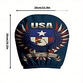 abordables 250º Aniversario-2 fundas para reposacabezas de coche con diseño de bandera estadounidense, con estampado de estrellas y rayas rojas, blancas y azules, ajuste universal, fácil de limpiar, suave y cómoda, ideal para