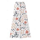  女性用 バケーションスカート ファッション カジュアル マキシ ハイウエスト スカート フラワー プリント マイクロエラスティック 日常 ストリート ブルー ピンク グリーン 夏 ポリエステル