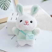 baratos Brinquedos Originais-Chaveiros de coelhinho de pelúcia em miniatura para cestas de Páscoa, lindos enfeites de mochila em formato de coelho de pelúcia com bolsinha, lembrancinhas para festas infantis, prêmios para caça aos