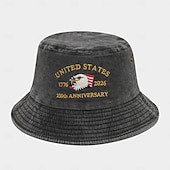 cheap Bucket Hat-Unisex 250th/independence Hat Baseball Cap Portable Breathable Daily Outdoor Street Embroidery Flag