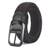 levne Pánské opasky-Pánské Pás tkaný slitina zinku Plátno Šik ven Moderní Na běžné nošení Pro volný čas Pevná barva Černá 1 # Černá Denní Domů Venkovní Streetwear Do pasu