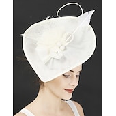 cheap Fascinators-Fascinators Polyester Wedding Birthday Vintage Cute Retro With Feather Headpiece Headwear