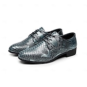 halpa Derby-kengät-Miesten käärmekuvioiset juhlakengät, ensiluokkaista keinonahkaa, klassinen nauhallinen muotoilu, sopivat erinomaisesti toimistoon, iltatilaisuuksiin ja juhliin