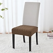 levne Potah na jídelní židli-Strečový žakárový diamantový potah na sedák s elastickým potahem, dvojité elastické pásky, prachotěsný chránič sedáku do jídelny, kuchyně, hotelu