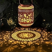 ieftine Lumini de cale și lanterne-Felinar metalic cu proiecție solară pentru exterior, tip colibri, lumină suspendată impermeabilă IP44, lampă LED decorativă pentru grădină, terasă, curte, alee, gazon, verandă, sărbători &amp;cadou de