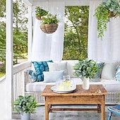 お買い得  人工植物と緑-16個の屋外用人工植物、UV耐性フェイク低木、プラスチック製グリーン、屋外屋内吊り下げ植物、庭、ポーチ、窓辺のプランター、ホームウェディング、ファームハウス装飾用フェイク植物