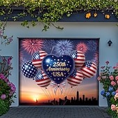 billiga 250:e årsjubileum-4 juli 2026 250-årsminne Tapestry Banners Garage Door Cover Örn Amerikansk flagga 3D-utskrift Modern patriotisk festskjutning Bakgrundsgåva Heminredning