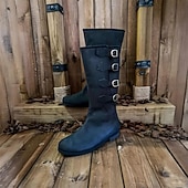 cheap Footwear-Retro Vintage Medieval Renaissance Boots Warrior Knight Ritter Ranger Buckle Fancy Dress Men's Halloween Carnival Event / Party Masquerade LARP Adults' Shoes