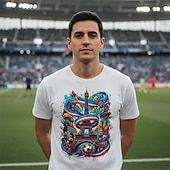  Calcio mondiale Abbigliamento sportivo Maglietta grafica Football americano Tifoso di calcio francese Patriotico Corte per Per uomo Adulti Stampa 3D  per Feste Sport all'Aperto