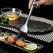 voordelige Grills voor buiten koken-2PCS Heavy-Duty Stainless Steel Silicone Basting Brush with Ergonomic Handle - Non-Stick and Heat-Resistant, Suitable for Barbecue, Baking, Cooking, Grilling, Pancakes, Waffles, Barbecue Accessories