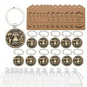  36dílná sada klíčenek na párty k 250. výročí - 12 klíčenek / 12 přáníček / 12 organzových sáčků, 2D plochý design se sochou svobody a orlem, 250 let 1776-2026, ideální jako dárek ke Dni nezávislosti.