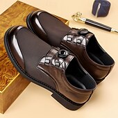economico Scarpe Derby-Scarpe da uomo marroni eleganti e casual, stringate, comode sneakers da ufficio leggere, ideali per l'uso quotidiano, viaggi, pendolarismo, riunioni, outfit del fine settimana e stile da gentiluomo elegante.