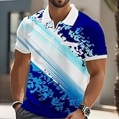  4 de julio de 2026, 250 aniversario Hombre Geométrico Mármol Camisetas polo Manga Corta Camisas de polo Camisas con cuello Casual Exterior Ropa Deportiva Festivos Bolsillo Impresión 3D Polo con