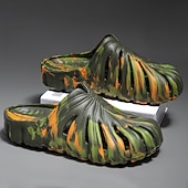cheap Casual Sandals-Men's Camouflage Slip-On Poolside Shoes – Lightweight, Flexible, Non-Slip, Ideal for Beach Vacation, Resort and Casual Outdoor Wear