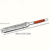 baratos Grills &amp; Outdoor Cooking-Conjunto de 2 grelhas antiaderentes, utensílios portáteis de metal para grelhar carvão, adequados para legumes e carnes, perfeitos para acampamentos ao ar livre, piqueniques, caminhadas e churrascos.