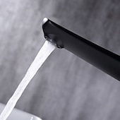 Недорогие Смесители для раковины в ванной-Классический однорычажный смеситель для раковины в ванной комнате с гальваническим покрытием, однорычажный, с одним отверстием, черного цвета.