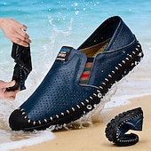 economico Scarpe Casual Slip-On-Per uomo Vintage Casual Quotidiano All'aperto Pelle PU Confortevole Traspirante Slip-on Bianco Blu Marrone Estate Primavera Autunno