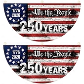 abordables 250e Anniversaire-Lot de 2 drapeaux commémoratifs du 250e anniversaire des États-Unis, 45 x 90 cm (1776-2026), guirlande de fanions, décorations patriotiques à suspendre pour l'extérieur, porte d'entrée, porche, fond