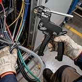 Недорогие зажимы и плоскогубцы-Пистолет для кабельных стяжек из нержавеющей стали со 100 металлическими стяжками длиной 11,8 дюймов, специальный инструмент для затягивания и обрезки стальных стяжек, детали для забора из